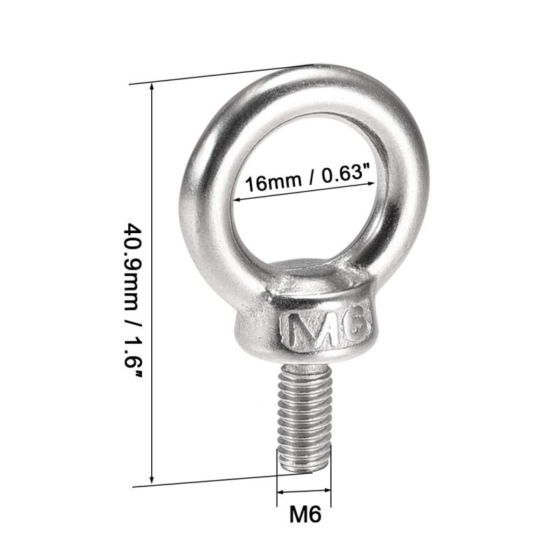 MS EYE BOLT M6 – 6mm – DIN580 Self coloured electro-galvanized Finishing - Image 3